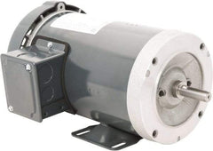 Leeson - 1 Max hp, 1,800 Max RPM, Premium Efficient Electric AC DC Motor - 230/460 V Input, Three Phase, 56C Frame, C-Face with Base Mount, TEFC Enclosure - Americas Tooling