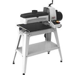 Jet - 5" Diam x 16" Long, Single Phase Floor Drum Sanding Machine - 2-3/8" Sanding Depth, 1/32 to 3" Thick x 32" Wide Workpiece, 0 to 10 SFPM Workpiece Rate - Americas Tooling