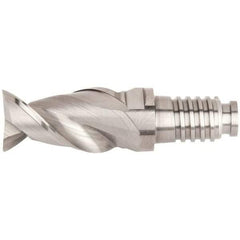 Kennametal - 20mm Mill Diam, 30mm LOC, 68.9mm OAL, 2 Flute Square End Mill Head - Duo-Lock 20 Connection, Solid Carbide, Uncoated, Right Hand Flute, Spiral Flute, Centercutting, 45° Helix, Series ABDF - Americas Tooling