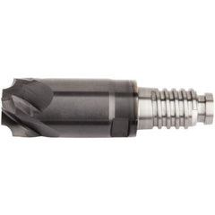 Kennametal - 10mm Diam, 1.5mm LOC, 4 Flute, 1.5mm Corner Radius End Mill Head - Solid Carbide, AlTiN Finish, Duo-Lock 10 Connection, Spiral Flute, 0° Helix - Americas Tooling