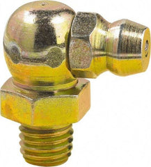 lumax - 90° Head Angle, 1/4-28 Taper Steel Taper Thread Grease Fitting - Zinc Plated Finish - Americas Tooling