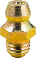 lumax - 0° Head Angle, M8x1 Metric Steel Taper Thread Grease Fitting - Zinc Plated Finish - Americas Tooling