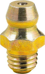 lumax - 0° Head Angle, M6x1 Metric Steel Taper Thread Grease Fitting - Zinc Plated Finish - Americas Tooling