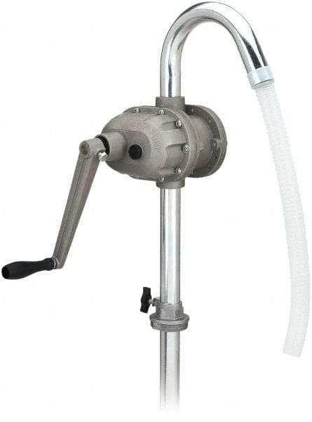 lumax - Oil Lubrication 0.25 Gal/Turn Flow Aluminum & Steel Rotary Hand Pump - For 15 to 55 Gal Container - Americas Tooling