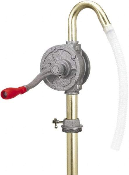 lumax - Oil Lubrication 0.07 Gal/Turn Flow Aluminum & Steel Rotary Hand Pump - For 15 to 55 Gal Container - Americas Tooling