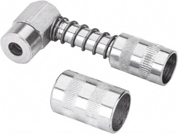 lumax - 4,500 Operating psi, Steel 90° Angle Adapter Grease Gun Coupler - Americas Tooling