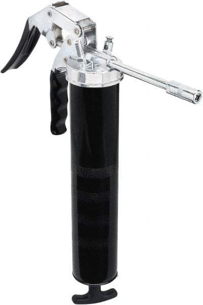 lumax - 7,000 Max psi, Rigid Pistol Grease Gun - 14 oz Capacity, 1/8 Thread Outlet, 25 Strokes per oz, 3-Way Fill - Americas Tooling