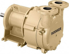 DEKKER Vacuum Technologies - 29 Hg Max, 1-1/2" ANSI 150# RF Flanged Inlet & Discharge, Single Stage Liquid Ring Vaccum Pump - 300 CFM, 20 hp, Cast Iron Housing, 316 Stainless Steel Impeller, 1,750 RPM, 230/460 Volts - Americas Tooling