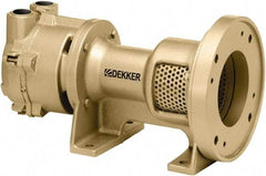 DEKKER Vacuum Technologies - 29 Hg Max, 1-1/2" ANSI 150# RF Flanged Inlet & Discharge, Single Stage Liquid Ring Vaccum Pump - 75 CFM, 5 hp, Cast Iron Housing, 316 Stainless Steel Impeller, 1,750 RPM, 230/460 Volts - Americas Tooling