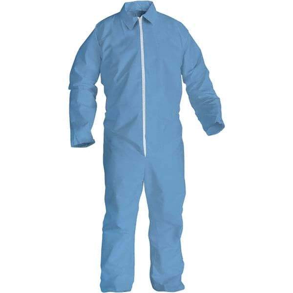 KleenGuard - Size 6XL FR Disposable General Purpose Coveralls - Blue, Zipper Closure, Open Cuffs, Open Ankles, Serged Seams - Americas Tooling