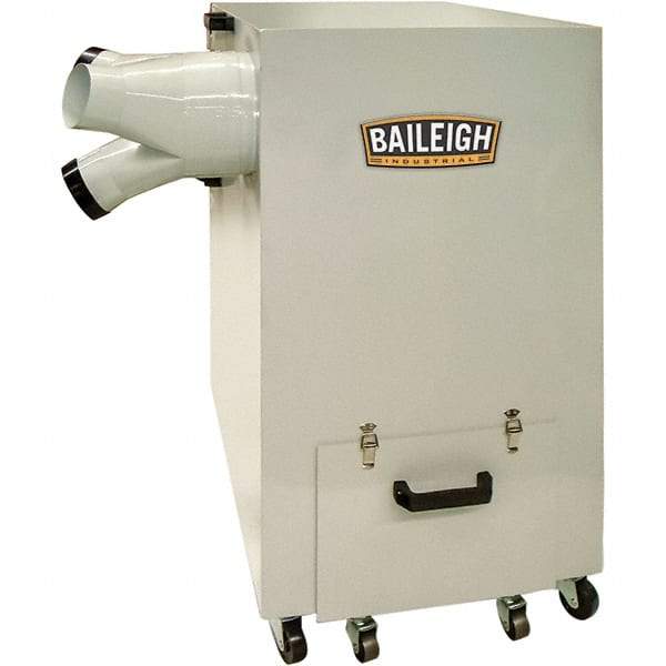 Baileigh - 5µm, 220 Volt Portable Metal Dust Collector - 30-1/2" Long x 21" Deep x 39-1/2" High, 4" Connection Diam, 1,450 CFM Air Flow, 10.4" Static Pressure Water Level - Americas Tooling