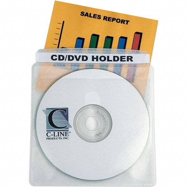 C-LINE - 50 Piece Clear/White CD/DVD Envelope - 5-3/4" High x 5.38" Wide - Americas Tooling