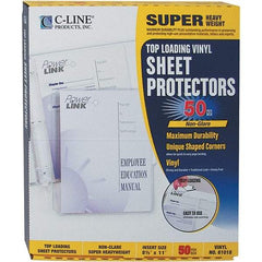 C-LINE - 50 Piece Clear Sheet Protectors-Ring Binder - 11" High x 8-1/2" Wide - Americas Tooling