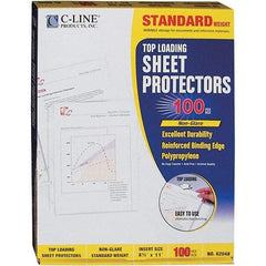 C-LINE - 100 Piece Clear Sheet Protectors-Ring Binder - 11" High x 8-1/2" Wide - Americas Tooling