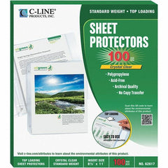 C-LINE - 100 Piece Clear Sheet Protectors-Ring Binder - 11" High x 8-1/2" Wide - Americas Tooling