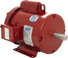 Leeson - 2 Max hp, 1,800 Max RPM, Electric AC DC Motor - 115/208-230 V Input, Single Phase, 182T Frame, 1-1/8" Shaft Diam, Rigid Base Mount, TEFC Enclosure - Americas Tooling