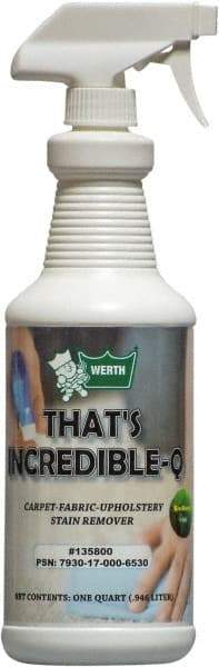 Werth Sanitary Supply - 1 Qt Plastic Bottle Carpet Cleaner - Coconut Breeze Scent, Use on Carpet Cleaning - Americas Tooling