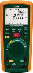 Extech - Digital LCD Display, 200,000 Megohm Electrical Insulation Resistance Tester & Megohmmeter - 600 Volt Max Test Voltage, Powered by AA Battery - Americas Tooling