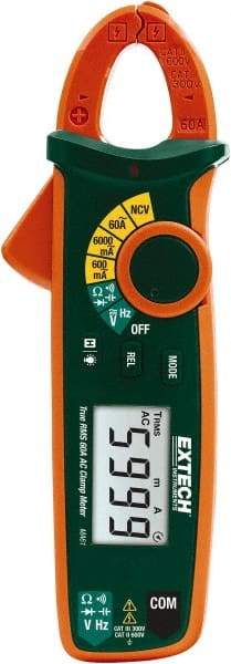 Extech - MA61, CAT III, Digital True RMS Clamp Meter with 0.7" Clamp On Jaws - 600 VAC/VDC, 60 AC Amps, Measures Voltage, Capacitance, Continuity, Current, Frequency, Resistance - Americas Tooling