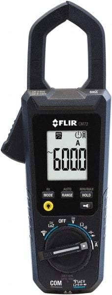 FLIR - CM72, CAT IV, Digital True RMS Auto Ranging Clamp Meter with 1.38" Clamp On Jaws - 600 VAC/VDC, 600 AC Amps, Measures Voltage, Capacitance, Continuity, Current, Frequency, Resistance - Americas Tooling