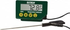 Extech - -40 to 392°F Waterproof Digital Thermometer - LCD Display, Stainless Steel Probe Sensor, CR-2032 Power - Americas Tooling