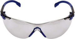 3M - Gray Lenses, Frameless Safety Glasses - Anti-Fog, Blue Frame, Size Universal, Wrap Around - Americas Tooling