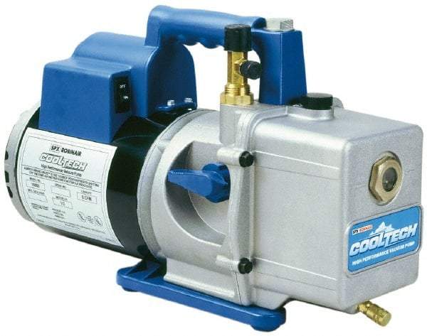 OTC - 6 CFM Automotive Vacuum Pump - 20 µ, 15 oz Oil Capacity, 2 Stages, 1/2 hp, 115 Volt - Americas Tooling