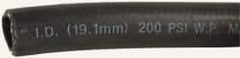 Made in USA - 3/4" ID x 1-5/32" OD CTL Multipurpose Air Hose - 200 Working psi, -40 to 180°F, Black - Americas Tooling