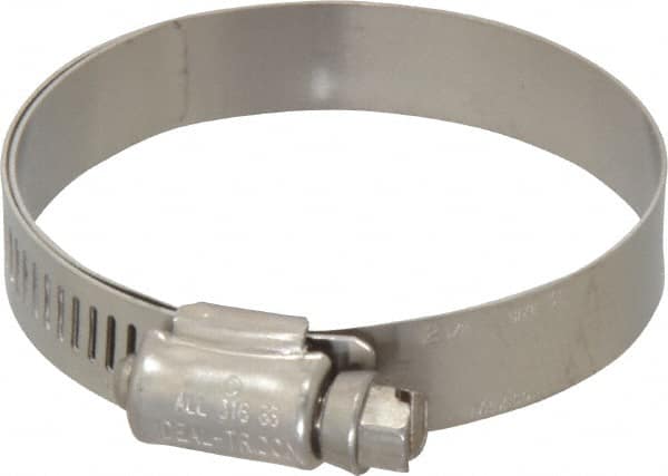 IDEAL TRIDON - SAE Size 32, 1-9/16 to 2-1/2" Diam, Stainless Steel Lined Worm Drive Clamp - Material Grade 316 - Americas Tooling