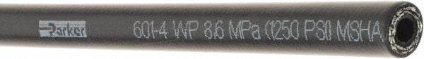 Parker - -4 Hose Size, 1/4" ID, 1,250 psi Work Pressure Hydraulic Hose - 3" Radius, Synthetic Rubber, -40°F to 257°F - Americas Tooling