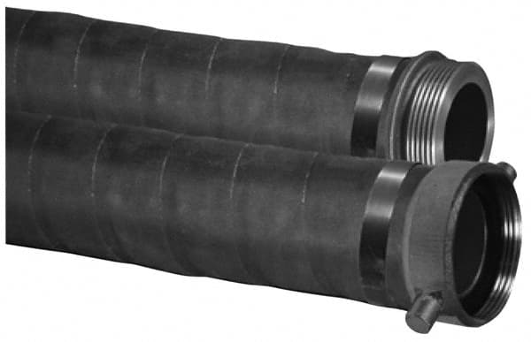 6 Inch Inside x 6-3/4 Inch Outside Diameter, Rubber Liquid Suction and Discharge Hose Black, 20 Ft. Long, 25 Vacuum Rating, 50 psi Working and 150 psi Brust Pressure