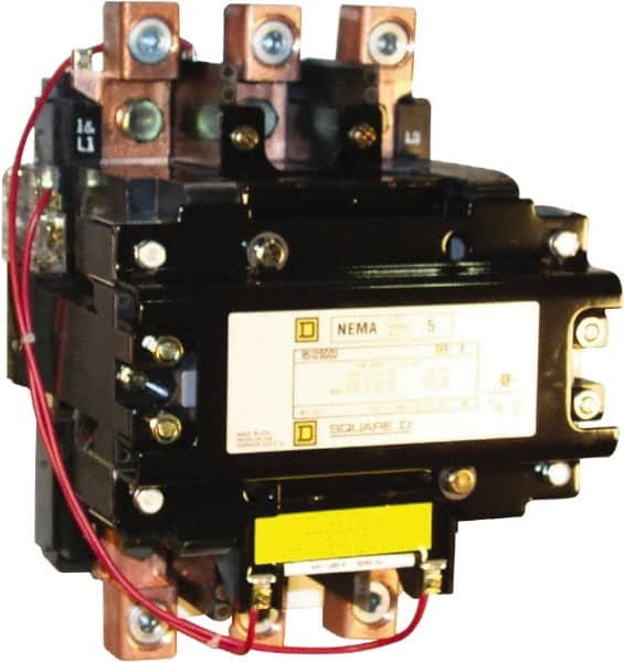 Square D - 3 Pole, 110 Coil VAC at 50 Hz and 120 Coil VAC at 60 Hz, 270 Amp NEMA Contactor - Open Enclosure, 50 Hz at 110 VAC and 60 Hz at 120 VAC - Americas Tooling