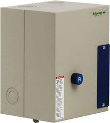 Schneider Electric - 9 Amp, 120 Coil VAC, Reversible Enclosed IEC Motor Starter - 1 Phase Hp: 0.3 at 120 VAC, 1 at 240 VAC, 3 Phase Hp: 2 at 208 VAC, 2 at 230 VAC, 5 at 460 VAC, 7.5 at 575 VAC - Americas Tooling