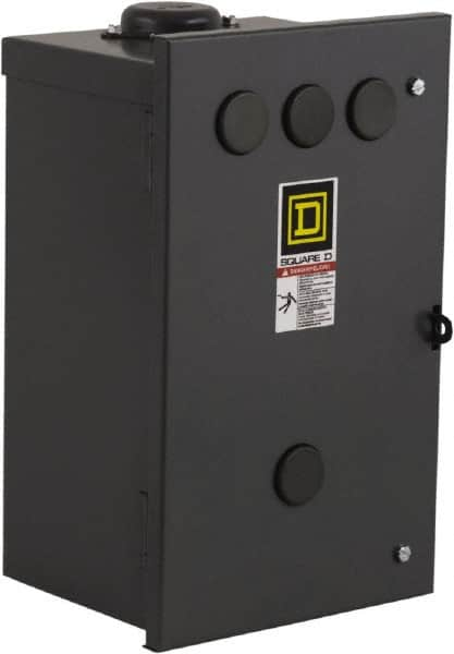 Square D - 3R NEMA Rated, 10 Pole, Electrically Held Lighting Contactor - 20 A (Tungsten), 30 A (Fluorescent), 277 VAC at 60 Hz, 10NO Contact Configuration - Americas Tooling