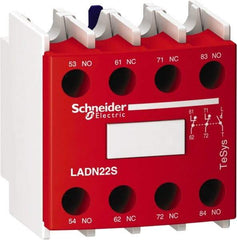 Schneider Electric - Contactor Red Auxiliary Contact Block - For Use with Size 00-2 Contactors and Size 00-2 Starters - Americas Tooling