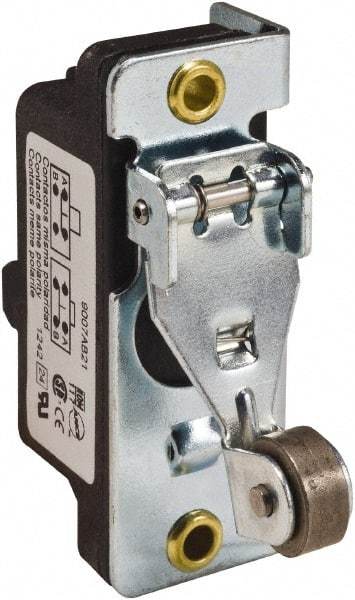 Square D - SPDT, NC/NO, 600 VAC, Screw Terminal, Roller Plunger Actuator, General Purpose Limit Switch - 1 NEMA Rating, IP20 IPR Rating, Bracket Mount, 1/2 Lb. Operating Force - Americas Tooling