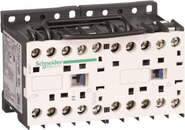 Schneider Electric - 3 Pole, 120 Coil VAC at 50/60 Hz, 12 Amp at 440 VAC, 16 Amp at 690 VAC and 20 Amp at 440 VAC, Reversible IEC Contactor - BS 5424, CSA, IEC 60947, NF C 63-110, RoHS Compliant, UL Listed, VDE 0660 - Americas Tooling