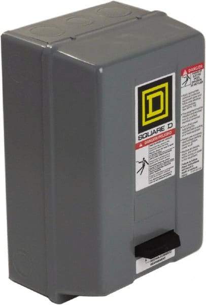 Square D - 110 Coil VAC at 50 Hz, 120 Coil VAC at 60 Hz, 18 Amp, Nonreversible Enclosed Enclosure NEMA Motor Starter - 1 hp at 1 Phase, 1 Enclosure Rating - Americas Tooling