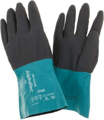 Ansell - 13 mil Thick, Chemical Resistant Gloves - Teal/Gray - Americas Tooling