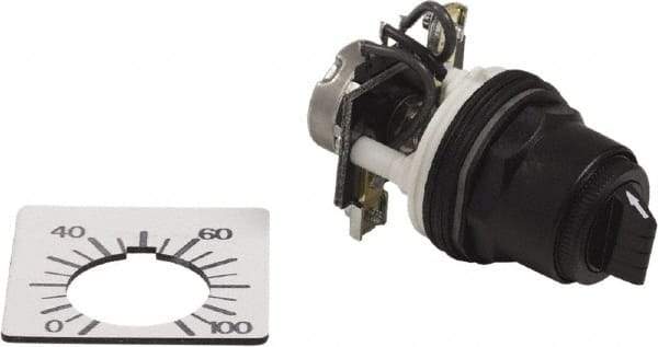 Square D - 2,000 Ohm, 30mm, 300 VAC Potentiometer - 2 Watts, Nonilluminated, Knob Operated, NEMA 4, 13 - Americas Tooling