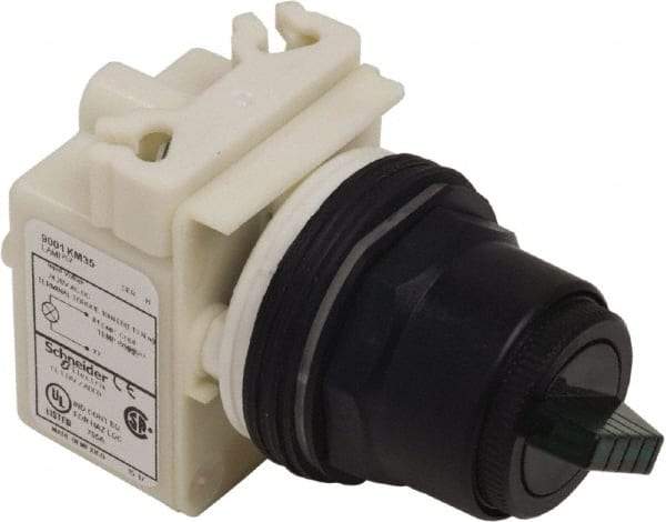 Schneider Electric - 30mm Mount Hole, 2 Position, Knob Operated, Selector Switch Only - Maintained (MA), Nonilluminated, without Contact Blocks, Shock and Vibration Resistant - Americas Tooling