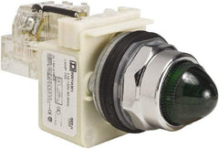 Schneider Electric - 120 VAC Green Lens Indicating Light - Screw Clamp Connector - Americas Tooling