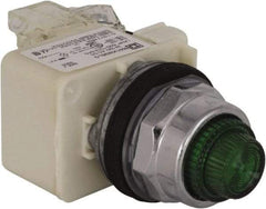 Schneider Electric - 24 V Green Lens LED Press-to-Test Indicating Light - Octagonal Lens, Screw Clamp Connector - Americas Tooling