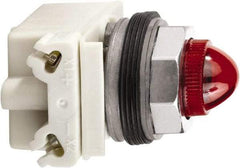 Schneider Electric - 120 V Red Lens Incandescent Pilot Light - Round Lens, Screw Clamp Connector - Americas Tooling