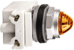 Schneider Electric - 120 V Amber Lens Incandescent Pilot Light - Round Lens, Screw Clamp Connector - Americas Tooling