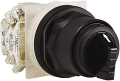 Schneider Electric - 1.18 Inch Mount Hole, 3 Position, Knob and Pushbutton Operated, Selector Switch - Black, Maintained (MA), Anticorrosive, Weatherproof, Dust and Oil Resistant - Americas Tooling