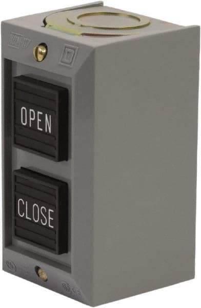 Schneider Electric - 2 Operator, Projecting Pushbutton Control Station - Close, Open (Legend), Momentary Switch, 2NO Contact, NEMA 1 - Americas Tooling