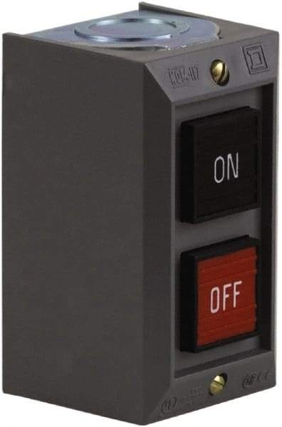 Schneider Electric - 2 Operator, Projecting Pushbutton Control Station - Off, On (Legend), Momentary Switch, NO/NC Contact, NEMA 1 - Americas Tooling