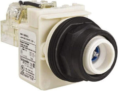 Schneider Electric - 120 V Blue Lens LED Pilot Light - Round Lens, Screw Clamp Connector, 54mm OAL x 42mm Wide, Vibration Resistant - Americas Tooling