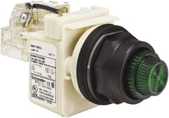 Schneider Electric - 24 V, 28 V Green Lens Press-to-Test Indicating Light - Round Lens, Screw Clamp Connector, Corrosion Resistant, Dust Resistant, Oil Resistant - Americas Tooling